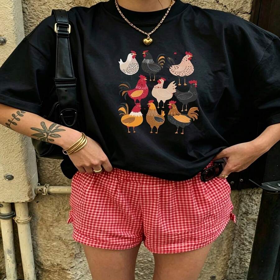 Cute Daily Casual Graphic T-Shirt 100% Cotton Oversized Soft Breathable Casual Crewneck Short Sleeve Top Aesthetic Daily Fashion Lovers Casual Wearers Trendy Basic Vintage Minimalist Style Gift Givers Holiday Gift