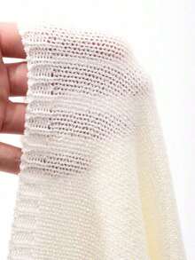 Top De Tejido De Punto Sólido Con Cuello Redondo - Beis - Ver 9