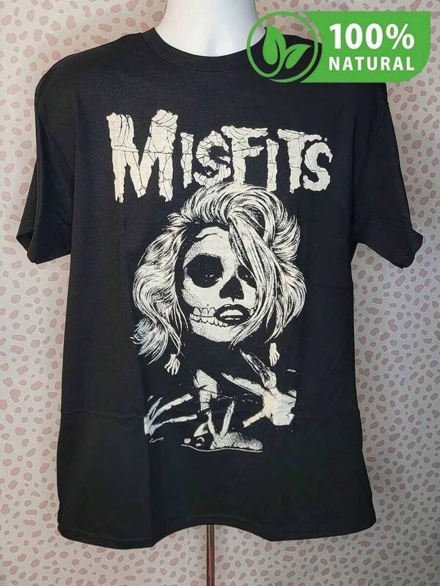 Oferta Especial: Camiseta Misfits Exclusiva: Diseño de Calavera  Descubre esta increíble camiseta negra con un diseño exclusivo de calavera inspirado en los Misfits.Perfecta para los amantes del estilo alternativo y la música punk.Un clásico renovado que destaca por su audaz estética.¡Sé parte de la  y luce tu actitud rebelde!- Ropa de Moda Casual Suave y Transpirable para Diario - Negro - Ver 1