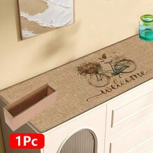 1pc Bicycle Pattern Printed Linen Kitchen Rug, Carpet, Mat, Bathroom Mat, Doormat, 3D Printed Rectangular, Suitable For Living Room, Bedroom, Hallway, Bathroom, Laundry Room - Polyester Carpet, For Indoor And Outdoor Home Decor - Multicolor - View 17