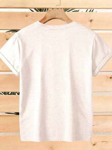 Women's ClassicELYSIAN WEAR T-Shirt, Casual Loose Fit, Crew Neck, Short Sleeve, Graphic Print With Funny Phrase: I May Be Laid-Back, But I Can Bend Forward In An Instant. For Everyday Wear, Comfortable, Made Of A Soft Cotton Blend, Suitable For Women Who Love Humor And Relaxed Style. Summer T-Shirt. - 杏子 2 - 查看 2