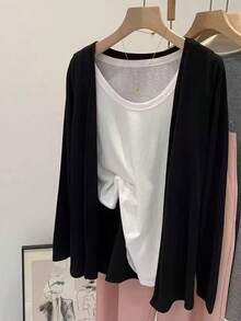 Women's Plus Size Lightweight Long Sleeve Cardigan, Suitable For Air-Conditioned Rooms, Daily Outings, Beach And Outdoor - 40kg-80kg Shawl - View 2