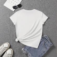 Women's Summer T-Shirts Adorable Graphic Print New York, USA Stretch Fabric Casual School Wear | Women's Casual T-Shirt - 白色 - 查看 2