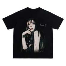 Pure Cotton Short-Sleeved T-Shirt, Urban Casual Style, With Round Neck, American Retro Style, Breathable And With Direct Digital Printing, By Zhang Yuanying. - 白色 - 查看 1
