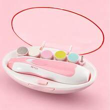 1 Peça Lixador de Unhas Elétrico 6 em 1 para Bebê/Criança Pequena com Proteções Antirrisco, Conjunto de Ferramentas de Cuidados com as Unhas para Crianças - Rosa chiclete - Visão 8