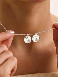 Dây chuyền mặt dây chuyền hình hoa tượng trưng theo tháng sinh, dây chuyền tên nhỏ, trang sức chữ cái đầu tháng sinh tùy chỉnh, dây chuyền tối giản, quà Giáng sinh, quà tặng cho mẹ. - Nhiều màu - Xem 9