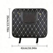 Car Seat Back Protector Pad, Flexible PU Leather, Dirt And Scratch Resistant, Effective Protection Against Rear Seat Kicking, Built-In Storage Pouch, Keeps Car Interior Tidy - 1pc Leather Chair Back Storage Anti-kick Bag - View 2