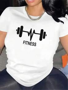 Modern And Minimalist Fiber T-Shirt Exclusively For Fitness Enthusiasts, Lightweight, Suitable For Gym Workouts, Ideal Fabric For Everyday Casual Wear, Stylish Design With Bar Print, Suitable For Both Indoor And Outdoor Activities. - 白色 - 查看 7