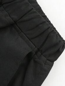1pc Boys/Teen Boys Casual Sports Solid Color Outdoor Cargo Shorts & Shorts, Spring/Summer Back To School - Black - View 6