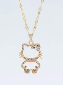 SANRIO 1pc Cartoon Character Hello Kitty Hollow Pendant Necklace (Excluding Gift Box) - Gold - View 2