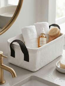 Jute Fabric Bathroom Organizer Basket Decorative Multipurpose Organizer Box - Flat Basket - View 8