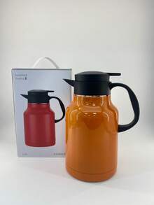 1.8L Large Capacity 304 Stainless Steel Insulated Kettle With Detachable Tea Infuser Safety Latch Single Hand Operation Leakproof Wide Mouth Drip Proof Spout Thermal Pot For Coffee Thick Soup Arabian Mint Tea Household Drinkware - Multicolor - View 14
