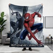 1pc S-Pider-Man Print Blanket,Retro Cartoon Style Throw Blanket,Cartoon Character Printed Blanket,All-Season Universal Nap Blanket,Character Home Decor Blanket,Modern Fashion Gift Suitable For Home Bedroom Bed Sofa Office Lunch Break Cover Picnic Blanket - Nhiều màu - Xem 2