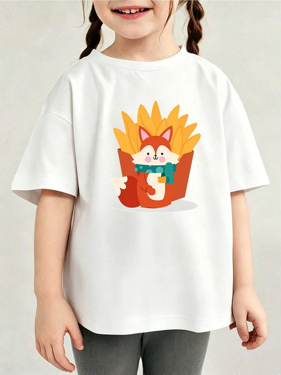 Camiseta Uso Diario Estampada Para Pequeños Verano - Blanco - Ver 1