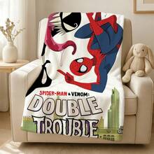 2pcs S Pidey And His Amazing Friends Fleece Blanket Versatile Multi-Purpose Soft Cozy Spider-Man Throw Blanket For Sofa Bed Living Room Couch Travel Camping Office Nap Car Decorative Warm Cartoon Plush Blanket Marvel Fans Gift - Multicolor - View 4