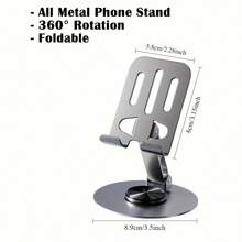 1pc Universal Metal Phone/Tablet Stand, Non-Slip Silicone Base Stable, 360° Rotation & Multi-Angle Adjustment, Metal Material Durable, Fits Phones & Tablets, Suitable For Students, Office Workers, Live Streamers, Binge Watchers, Home, Office, Live Streaming, Video Calls, Streaming, Practical Housewarming Gift, Random Color - Multicolor - View 9