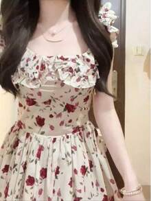 Women Long Dresses - Apricot - View 2