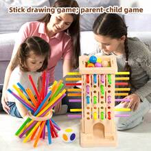 1pc Multi-Color Pull Rod Game Tower, Interactive Multiplayer Tabletop Game, Colorful Stick Drop Game For Family Gathering, Tabletop Game, Educational Strategy Game, Ideal Birthday/Holiday/Couple/Daily Gift, Party Favor, Stress Relief Essential - Multicolor - View 3