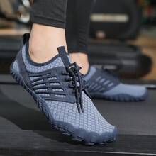 1双男女通用户外涉水鞋，透气网面沙滩水鞋，防滑 - 藏蓝色 - 查看 5