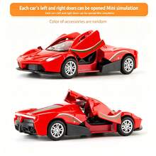 4pcs Alloy Car Model Toys, Realistic Sports Car Set With Openable Doors, Suitable For 3-6 Years Old Boys And Girls Gift - Multicolor - View 8