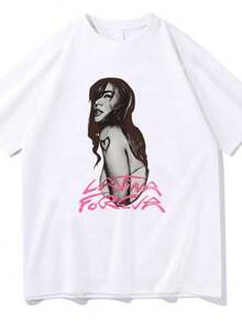 blusas para muje 2026 New Karol Gs Cotton T-shirts Karol Gs LATINA FOREVA Tees Men Women Short Sleeve Retro Casual Tshirts Aesthetic Y2K Top Casual - Blanco - Ver 1