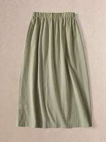 Women's Casual Retro White Skirt, Spring/Summer - Grey - View 2