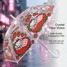 Miniso New Pink Transparent Kitty Cat Umbrella With Black Coating, Stain-Resistant And Durable, Suitable For Both Sunny And Rainy Days. Compact And Cute Double-Person Design, Easily Fits In Backpack For Convenient Carrying, Essential For Daily Travel - Kitty Series - View 2