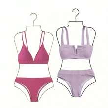 Móc treo bikini mới, móc treo áo tắm, móc treo bộ váy bằng kim loại, giá trưng bày quần áo người lớn, giá lưu trữ. - màu đen - Xem 4
