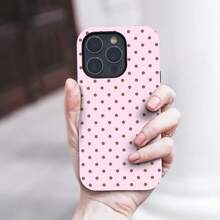 Rosa Polka Dot Handyhülle, weiches Mädchen, niedliches Design, Y2K Stil, Cute , für iPhone iPhone17 iPhone16 15 14 13 12 11Pro Max,  S25 S24 S23 S22 FE - Weiss - Übersicht 3