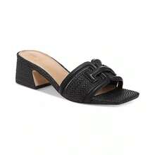 Sam Edelman Women's Waylon Block-Heel Slide Sandals |  | Women Flip-Flops - 黑色編織 - 查看 1