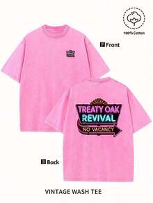 Camiseta de Verano para Hombre 2026 - Treaty Oak Revival No Vacancy, Diseño de Estampado Reversible, Estilo Urbano Retro, Cuello Redondo, Manga Corta, Algodón Lavado de 230g, Adecuada para Uso Diario Casual, Ropa Informal, Camisetas Blancas, Atuendo para el Día de San Valentín, Mardi Gras, Camisetas de Verano, Para Mujer, Atuendos de San Valentín para Mujer, Camisetas de Mujer, Fairycore, Superbowl, Trajes Elegantes de Mujer - Morado - Ver 9