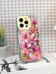 Pink Magnolia Flower Phone Case For IPhone 16 15 14 13 12 Elegant Floral Design, Soft TPU Protection, Cute Stylish For Girls Women, Daily Use Gift - 薄荷綠 - 查看 7