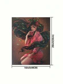 一套DIY数码油画套装，“美”主题艺术画，无框艺术画，适用于卧室装饰和艺术墙，无需绘画基础，简单有趣的绘画方法，实现你的绘画梦想，沉浸在多彩的世界中，每一笔都是自我表达，为生活增添浪漫气息，送给家人朋友的最佳礼物，节日礼物，40*50厘米 - 多色 - 查看 3