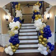 40 Stücke elegantes Marineblau, Weiß und Metallic Party Ballon Set - Gold, enthält Goldfolie Konfetti Ballons/Geeignet für Hochzeiten, Geburtstage, Jahrestage und Abschlussfeiern - Vielseitige Partydekorationen, Verwendung von langanhaltend Latex Ballons, Partydekoration|Veranstaltungs-Mittelpunkt|Leicht zu handhabende Ballons - Satz - Übersicht 5