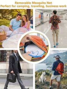 Portable Mosquito Net Tent (Includes Frame And Mesh Cover) - Quick Setup, Suitable For Camping, Bed, Sleeping Bag/Outdoor Use, Compact Insect-Proof Mesh, Ideal For Travel, Emergency Shelter, Washable Design - Multicolor - View 8