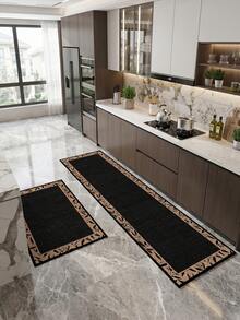 Black Diatomaceous Earth Absorbent Kitchen Floor Mat.Suitable For Kitchen,Living Room Carpets,Non Slip Bathroom Mats,Laundry Room,Bedrooms,Indoor And Outdoor, Offices,Lobbies,Door Mats, Area Carpets,Holiday Decorations,Carpets In Corridors,Study And E-Sports Areas. - Black - View 7
