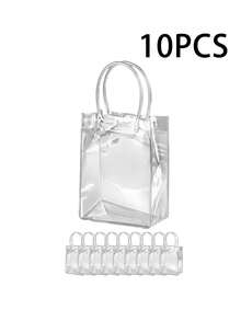 1/5/10/20/30/40/50pcs Transparent PVC Reusable Waterproof Tote Bags, Suitable For Parties, Holidays, Shopping, And Small Business Packaging - Gift Bag - View 8