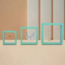 A Transparent Film Suspended Jewelry Packaging Display Box, Available In Multiple Colors, Includes A Matching Paper Outer Box. It Can Store Rings, Earrings, Bracelets, And Other Types Of Jewelry. Features Scratch-Resistant And Dust-Proof Design, Combining The Functions Of Store Display And Holiday Gift Packaging. A Simple And Practical Universal Jewelry Storage Box - White Film Box; 11*11 - View 12