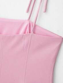 Top de tirantes con decoración de lazo, de moda para el verano - Rosa - Ver 5