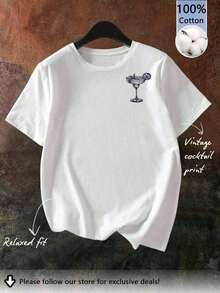 Women's Fitted T-Shirt With Round Neck And Short Sleeves, Casual, Suitable For Summer, Beach, With Shark Print. Women's T-Shirts, Women's Blouses, Casual Blouses For Ladies - 白色 4 - 查看 2