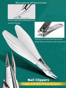 1 Pair Ergonomic Thick Nail Clippers, Wide Opening Design Specially Made For Elderly With Thick Nails - Multicolor - View 4