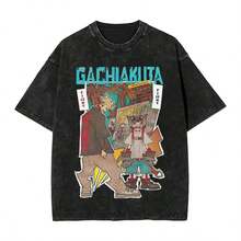 Mens Clothes;Summer Tops2026 Latest  Valentine Shirts Zanka Nijik Gachiakuta Anime Washed T Shirt Streetwear Hip Hop 16Vintage T-Shirt Tees For Men Women Cotton Oversize Summersummer Outfits 8FVT - màu đen - Xem 8