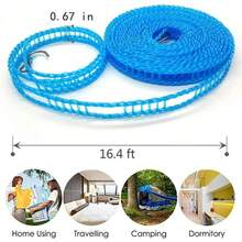 3 Pack 5m Windproof Travel Clothesline – Portable Non-Slip Clothes Drying Rope For Camping Cruise Balcony Laundry – Nylon Retractable Travel Clothesline - 3pcs - View 10