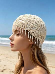 1pc Versatile Tassel Knit Hat For Women, Suitable For Outdoor And Daily Wear, All Seasons - Multicolor - View 5