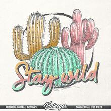 Mantente salvaje| Descarga instantánea| Diseño de sublimación| Camisa de verano| Sublimación de cactus| Diseño de camisa retro png| Verano vintage - Blanco - Ver 8