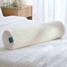 1 pièce Oreiller cylindrique, rayures verticales, oreiller en mousse longue, tissu brossé extrêmement doux et confortable. Oreiller de fauteuil pour le soutien du cou, polyvalent, convient pour les lits, les canapés, les chambres à coucher et les salons. - Beige - Voir 1
