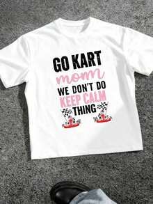 Camiseta para Mamá de Carreras de Go Kart - Transpirable y cómoda - Blanco - Ver 3