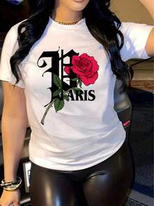Nueva Camiseta de Verano para Mujer con Cuello Redondo, Top Básico Casual de Color Sólido Simple - Blanco - Ver 1