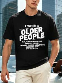 Men Plus Size T-Shirts - Black - View 2