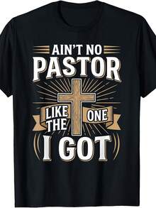 T-shirt "La Fede Cristiana" con scritta "Il pastore che ho è impareggiabile" - Maglietta vintage a girocollo - Adatta per la chiesa, lo studio e l'uso quotidiano, abbigliamento religioso lavabile in lavatrice, regalo casual per pastori, t-shirt. - nero - Visualizzare 6